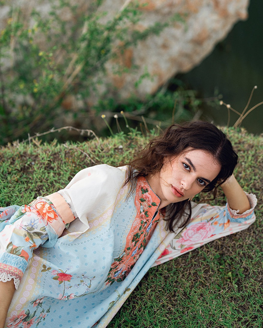 ROHEENAZ GARDEN VEIL PRINTED EMBROIDERED LAWN 2025