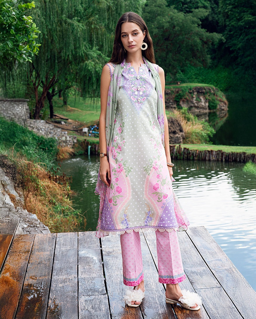 ROHEENAZ GARDEN VEIL PRINTED EMBROIDERED LAWN 2025