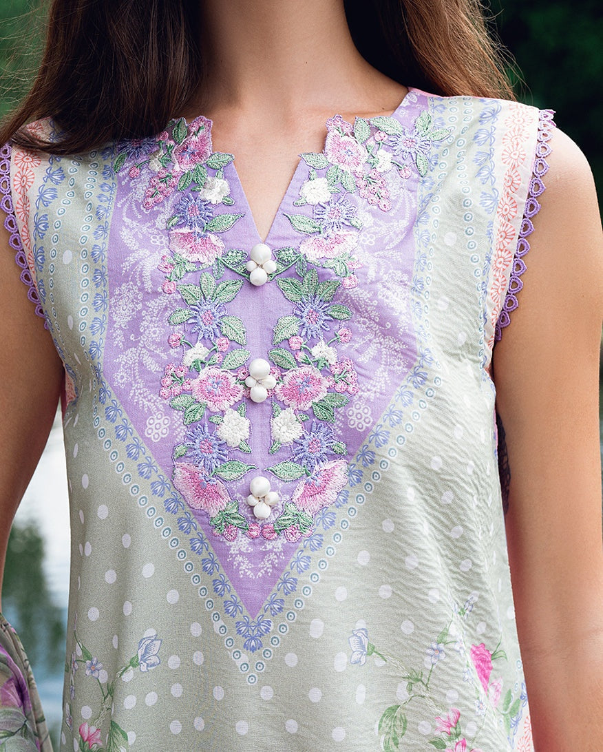 ROHEENAZ GARDEN VEIL PRINTED EMBROIDERED LAWN 2025