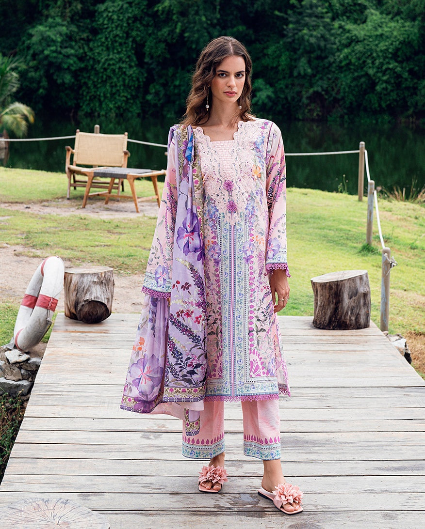 ROHEENAZ GARDEN VEIL PRINTED EMBROIDERED LAWN 2025