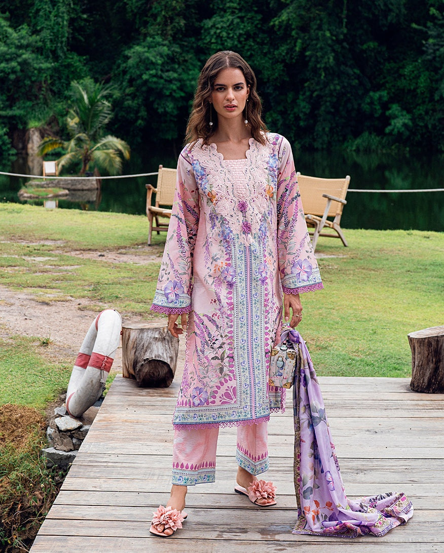 ROHEENAZ GARDEN VEIL PRINTED EMBROIDERED LAWN 2025