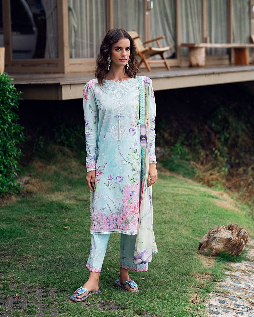 ROHEENAZ GARDEN VEIL PRINTED EMBROIDERED LAWN 2025