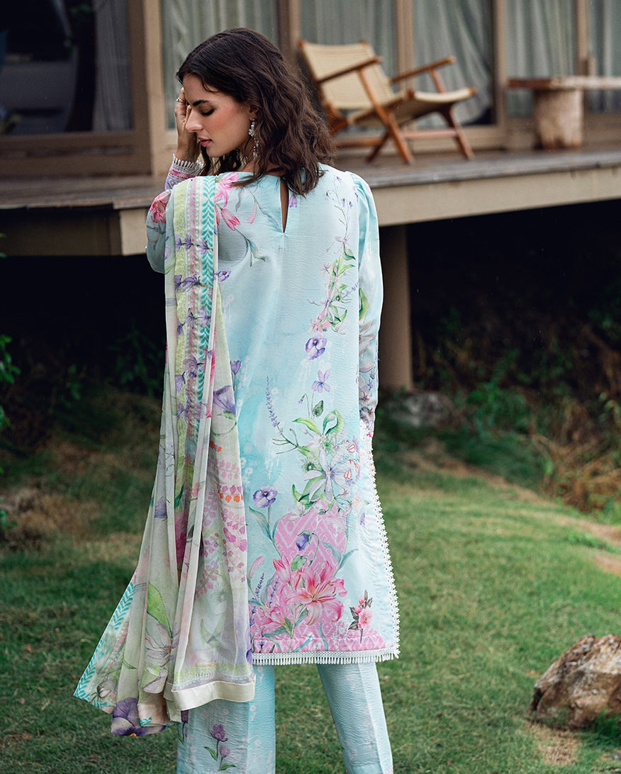 ROHEENAZ GARDEN VEIL PRINTED EMBROIDERED LAWN 2025