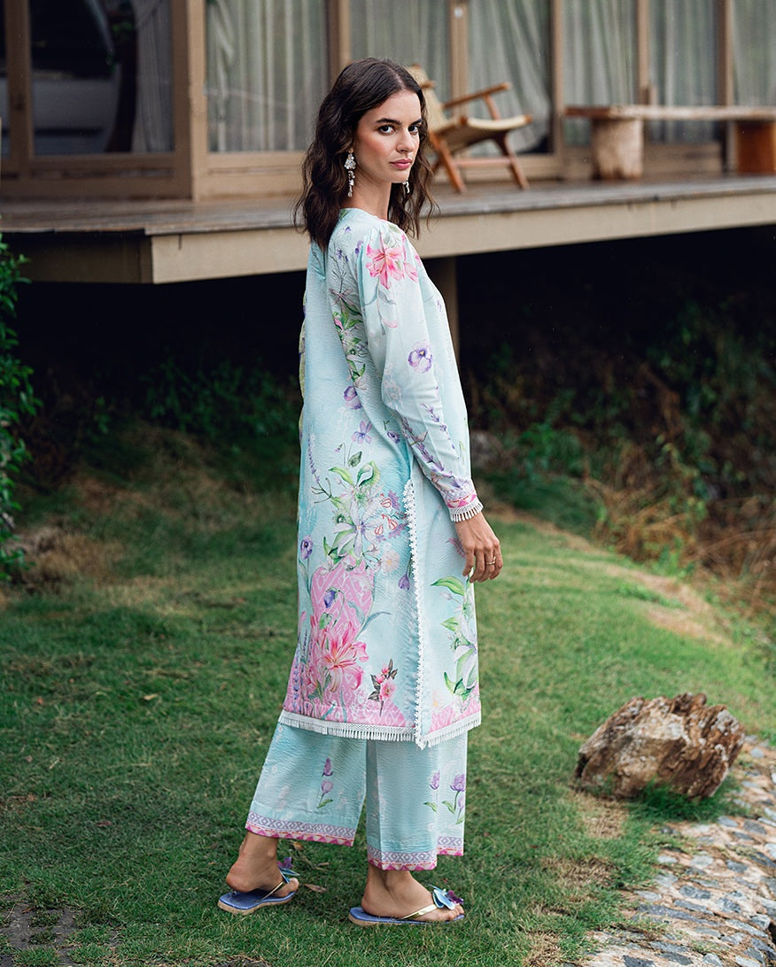 ROHEENAZ GARDEN VEIL PRINTED EMBROIDERED LAWN 2025