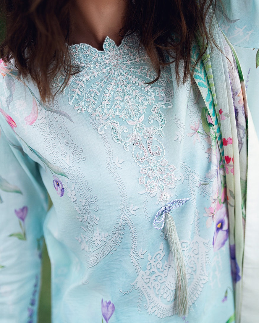 ROHEENAZ GARDEN VEIL PRINTED EMBROIDERED LAWN 2025