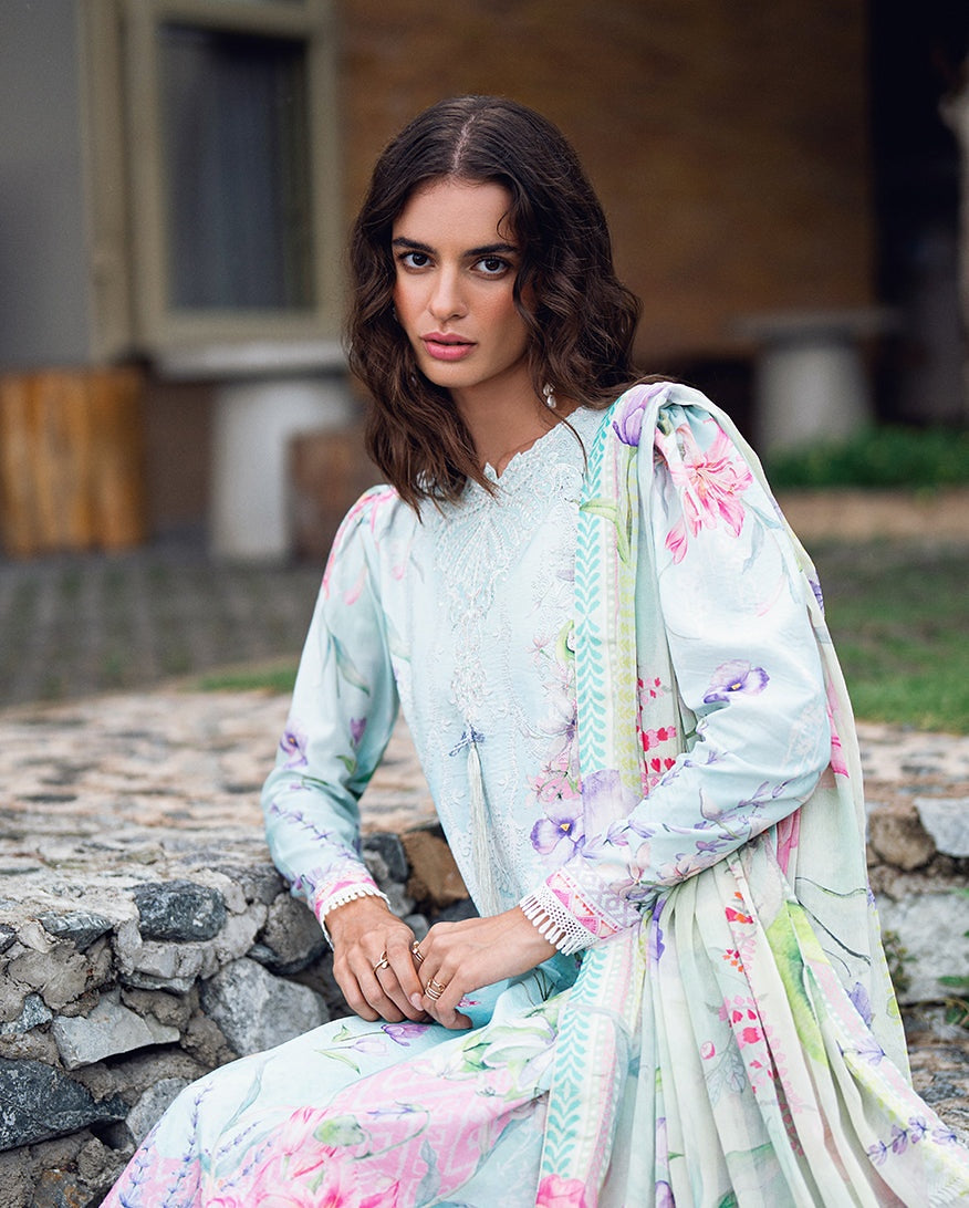 ROHEENAZ GARDEN VEIL PRINTED EMBROIDERED LAWN 2025