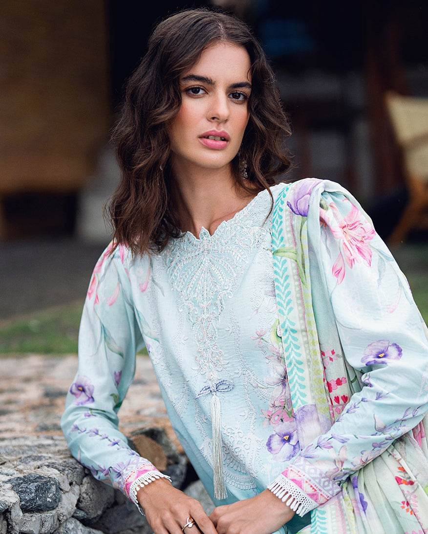 ROHEENAZ GARDEN VEIL PRINTED EMBROIDERED LAWN 2025