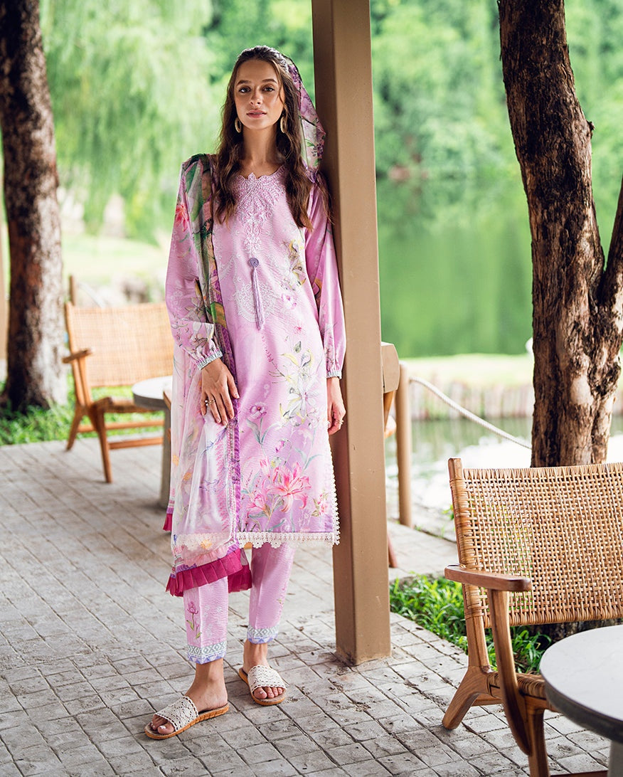 ROHEENAZ GARDEN VEIL PRINTED EMBROIDERED LAWN 2025