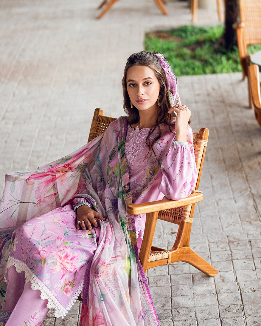ROHEENAZ GARDEN VEIL PRINTED EMBROIDERED LAWN 2025