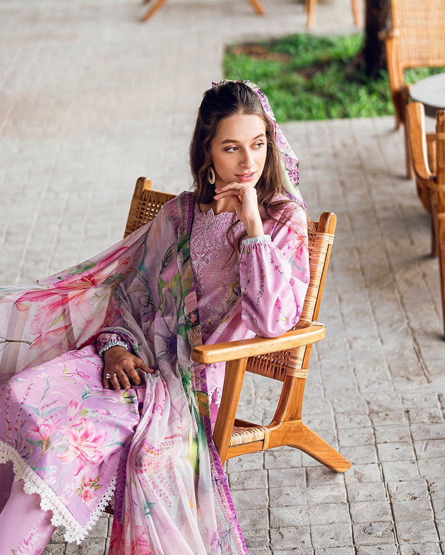 ROHEENAZ GARDEN VEIL PRINTED EMBROIDERED LAWN 2025