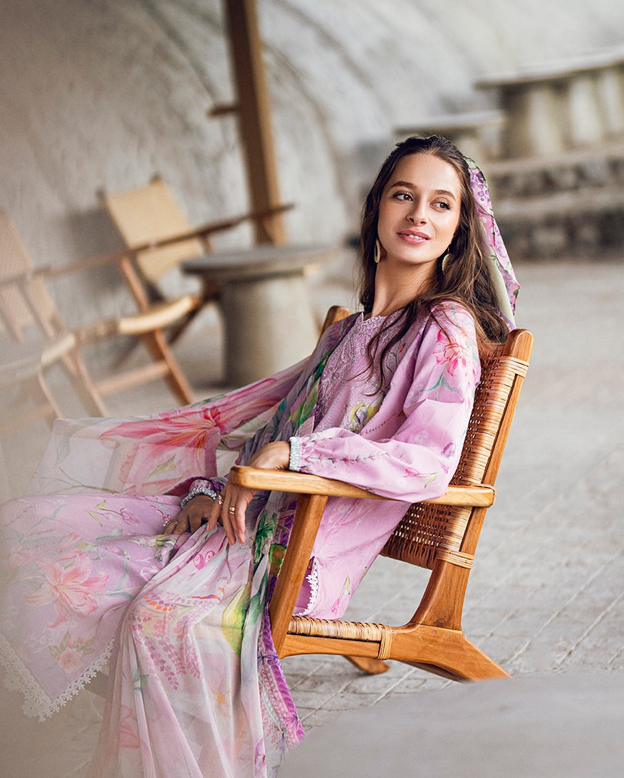 ROHEENAZ GARDEN VEIL PRINTED EMBROIDERED LAWN 2025