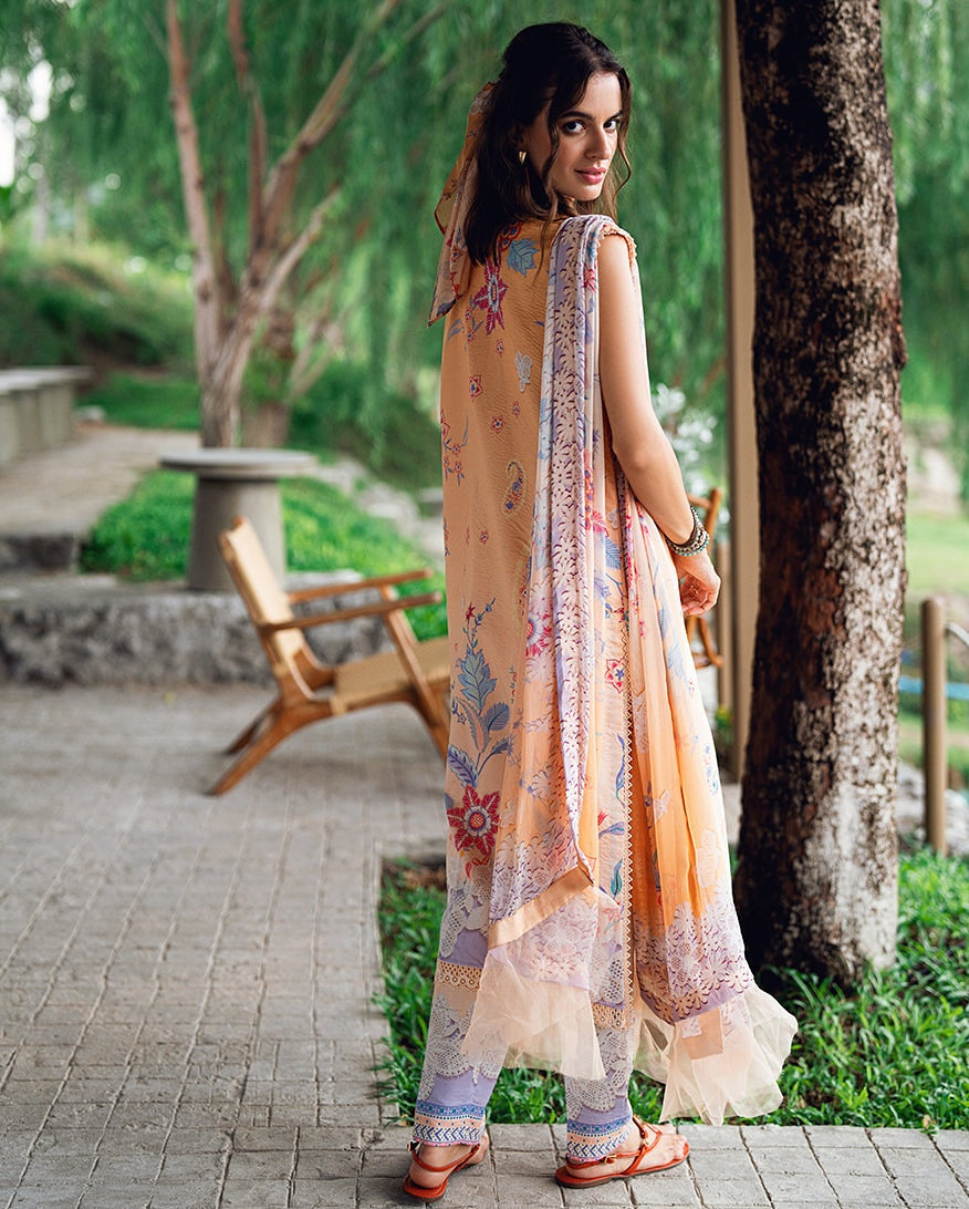 ROHEENAZ GARDEN VEIL PRINTED EMBROIDERED LAWN 2025