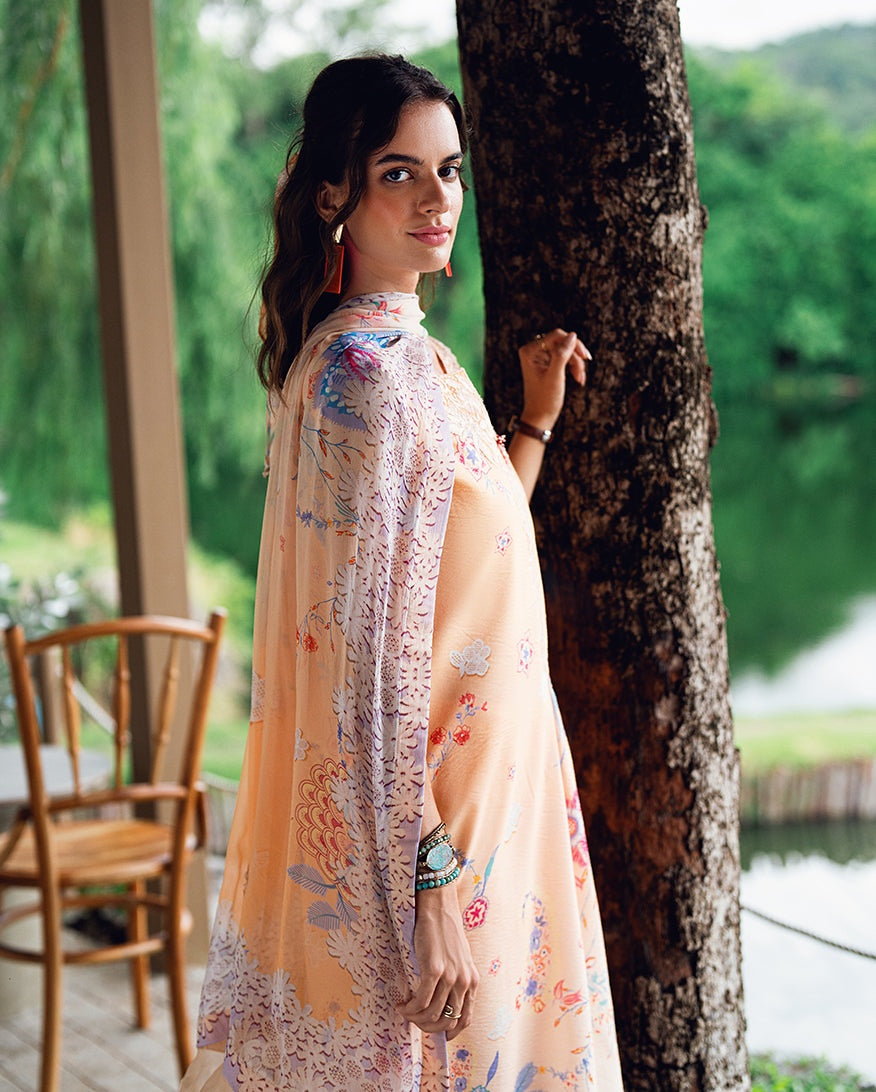 ROHEENAZ GARDEN VEIL PRINTED EMBROIDERED LAWN 2025