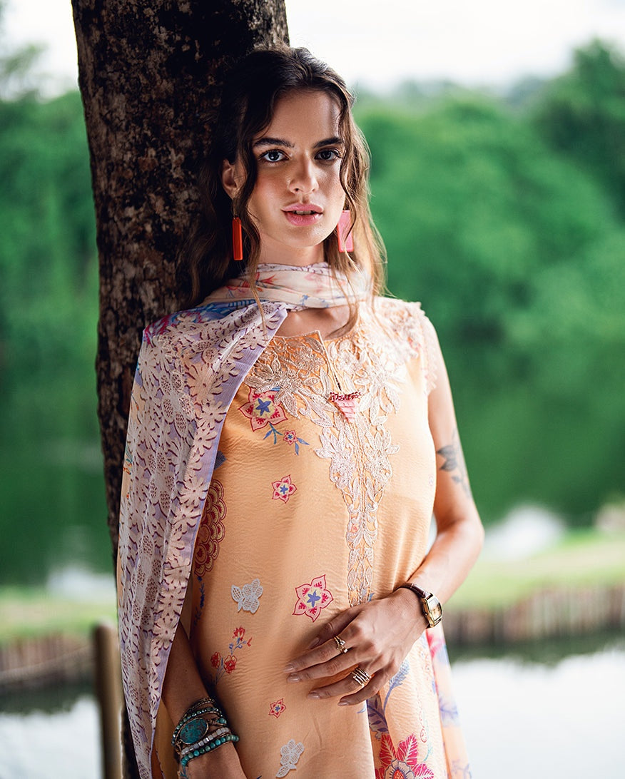 ROHEENAZ GARDEN VEIL PRINTED EMBROIDERED LAWN 2025