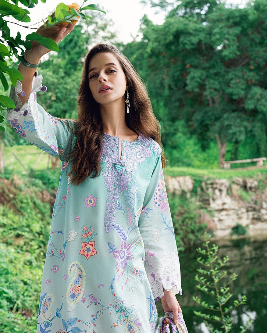 ROHEENAZ GARDEN VEIL PRINTED EMBROIDERED LAWN 2025