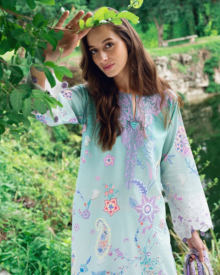ROHEENAZ GARDEN VEIL PRINTED EMBROIDERED LAWN 2025