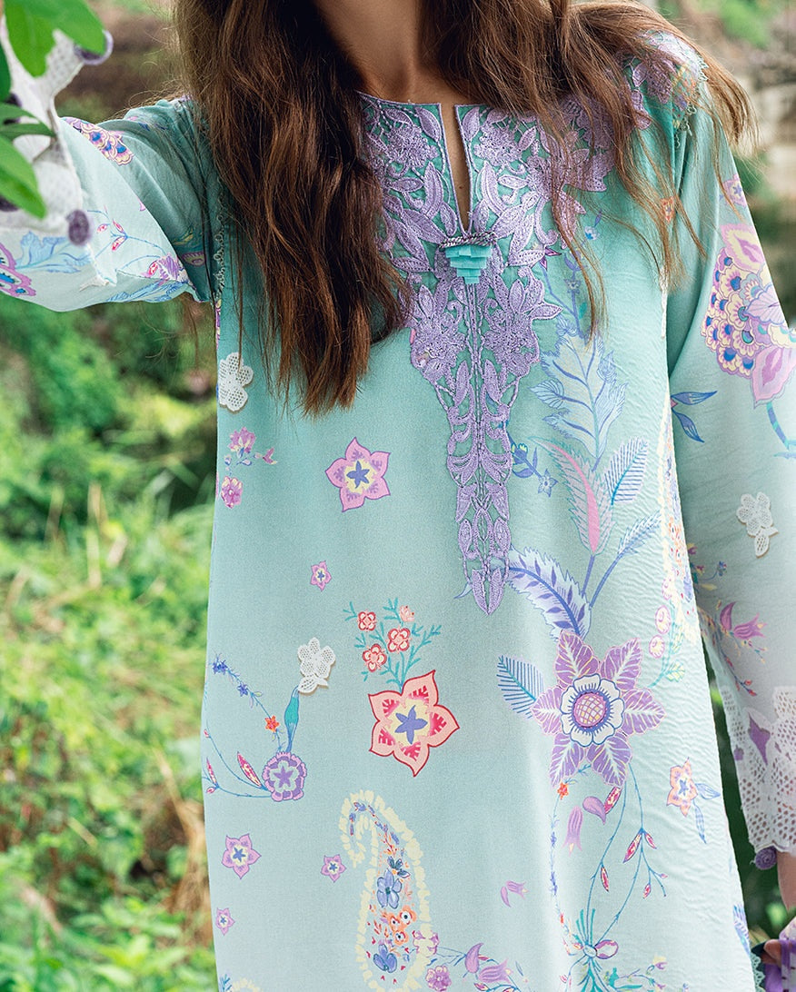 ROHEENAZ GARDEN VEIL PRINTED EMBROIDERED LAWN 2025