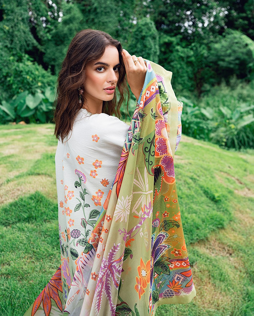 ROHEENAZ GARDEN VEIL PRINTED EMBROIDERED LAWN 2025