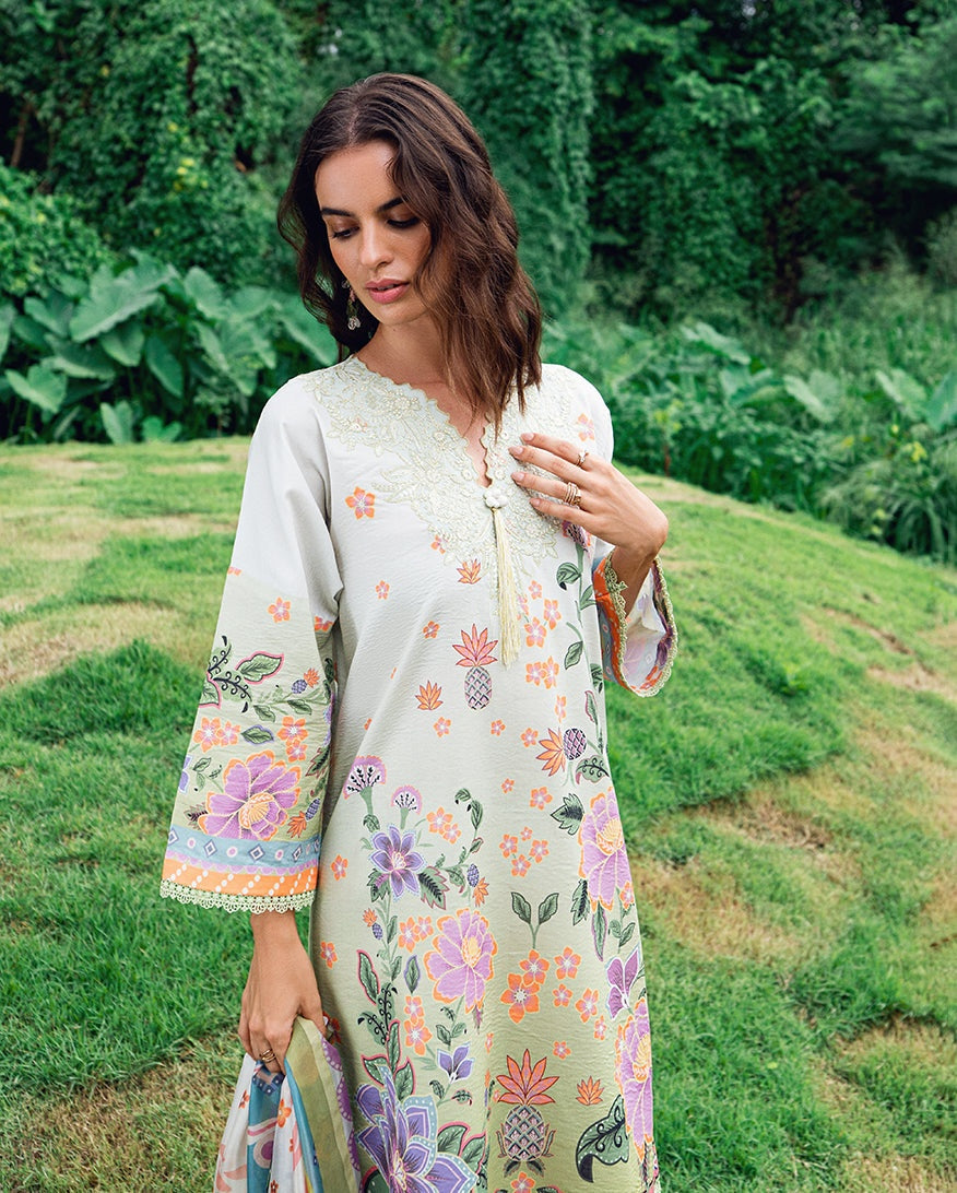 ROHEENAZ GARDEN VEIL PRINTED EMBROIDERED LAWN 2025
