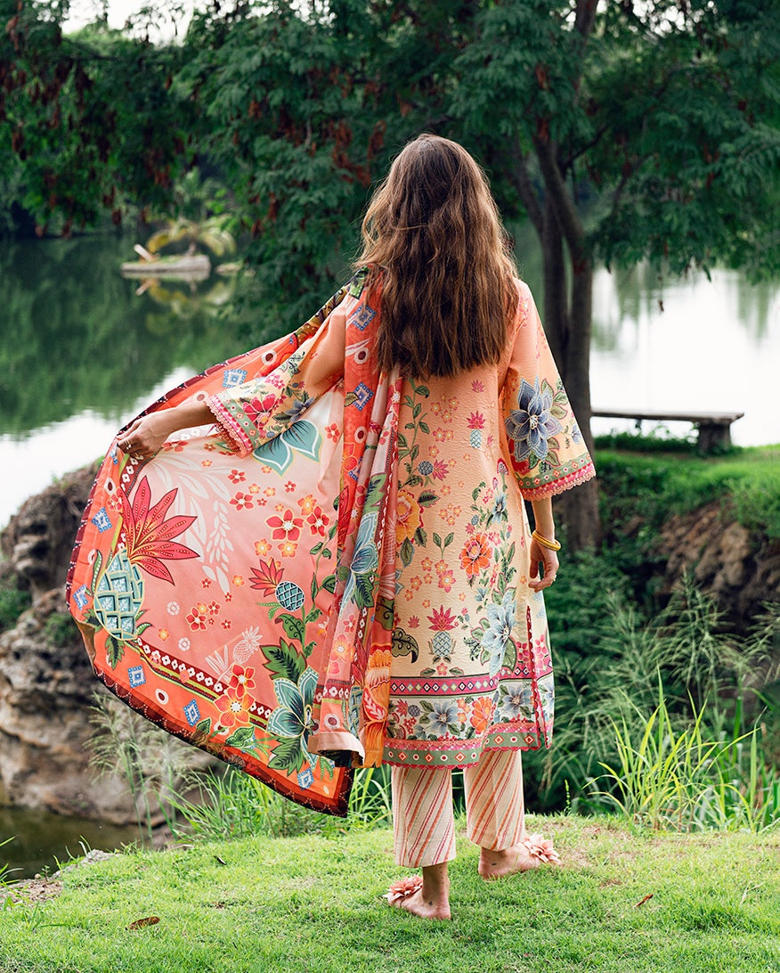 ROHEENAZ GARDEN VEIL PRINTED EMBROIDERED LAWN 2025