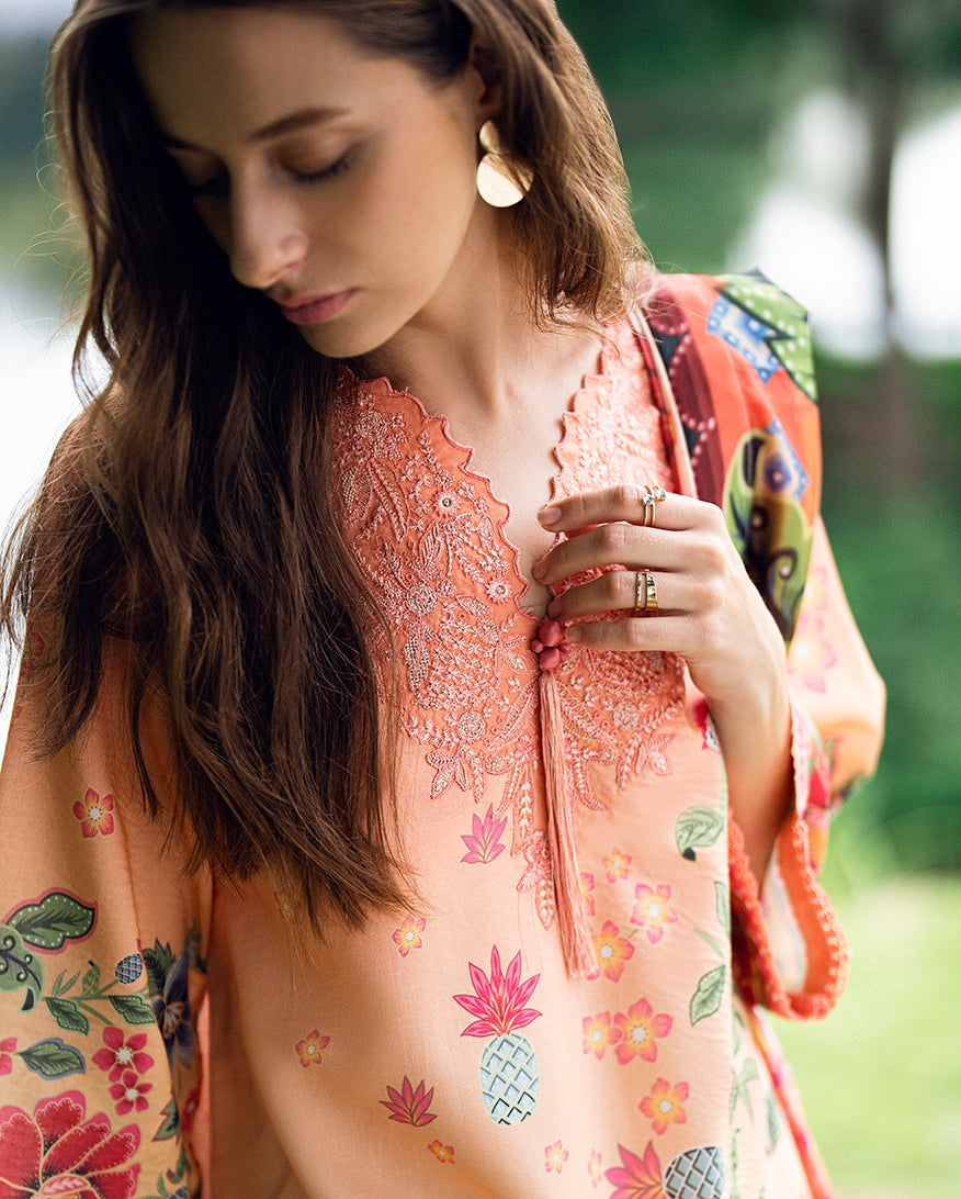 ROHEENAZ GARDEN VEIL PRINTED EMBROIDERED LAWN 2025
