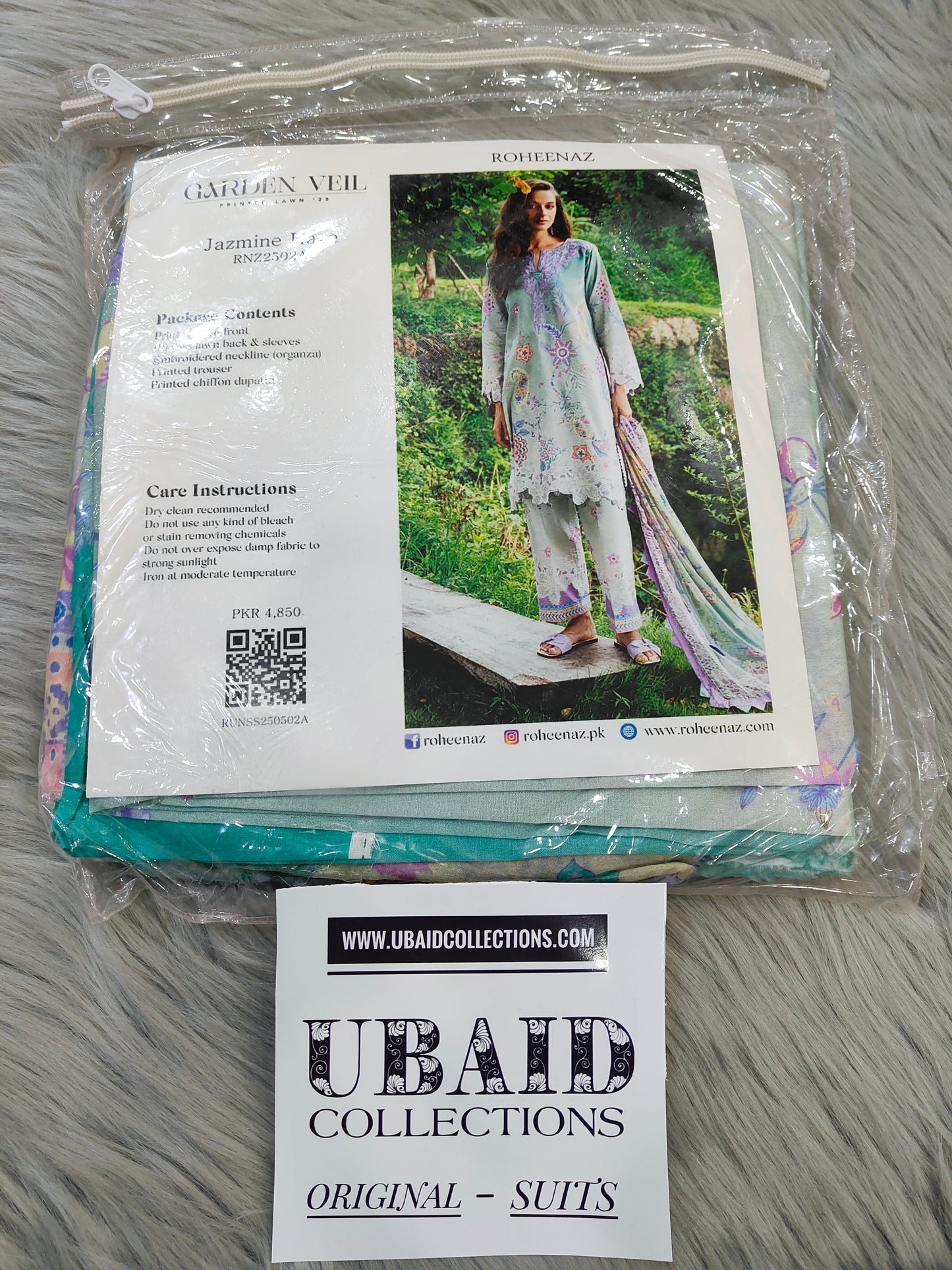 [ SUIT B ] - ROHEENAZ GARDEN VEIL EMBROIDERED LAWN PREMIUM COLLECTION