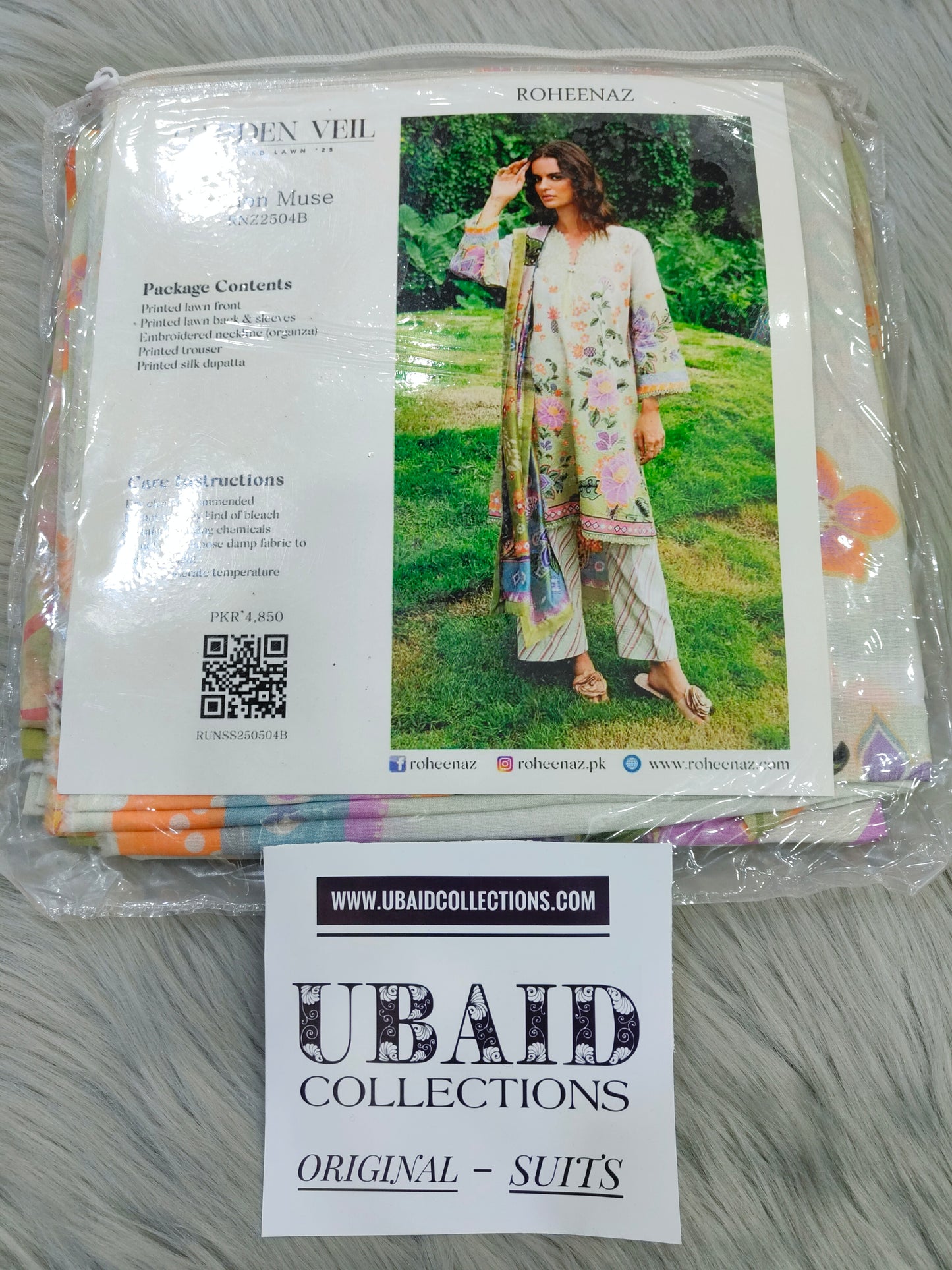 [ SUIT F ] - ROHEENAZ GARDEN VEIL EMBROIDERED LAWN PREMIUM COLLECTION