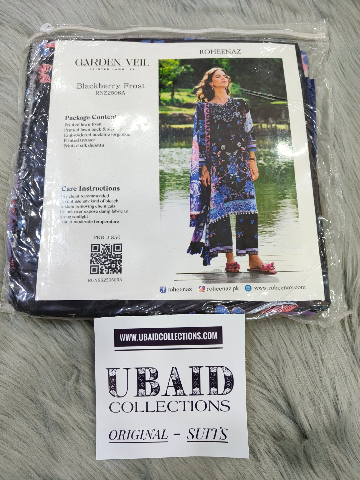 [ SUIT A ] - ROHEENAZ GARDEN VEIL PRINTED EMBROIDERED LAWN
