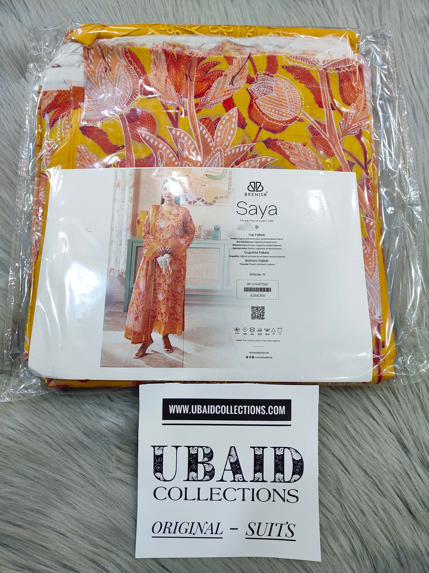 [ SUIT A ] - SAYA BY BRENISH LAWN EMBROIDERED COLLECTION