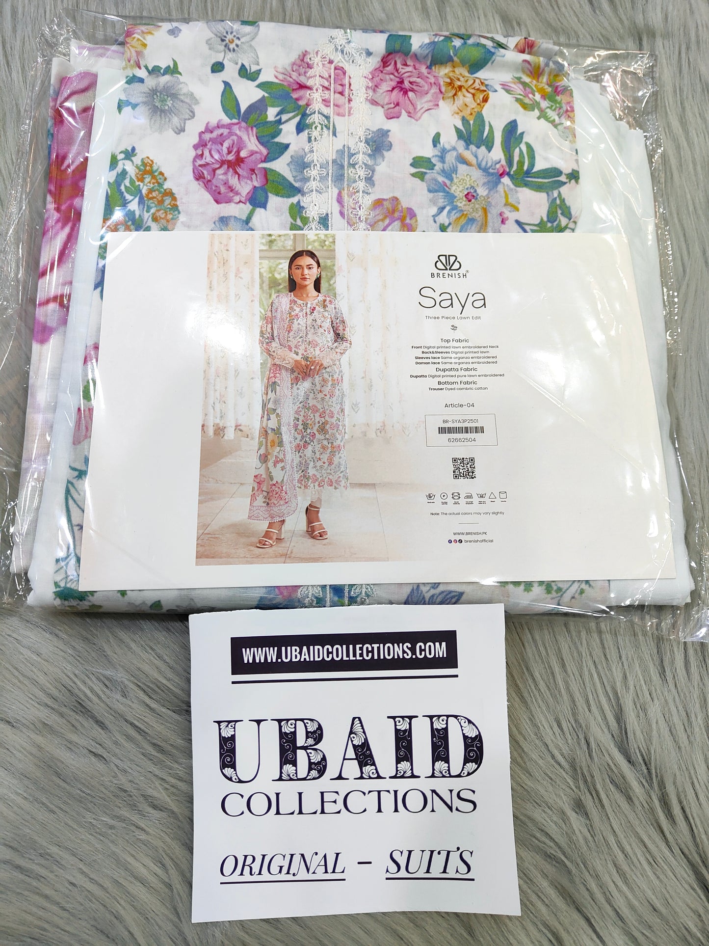 [ SUIT C ] - SAYA BY BRENISH LAWN EMBROIDERED COLLECTION