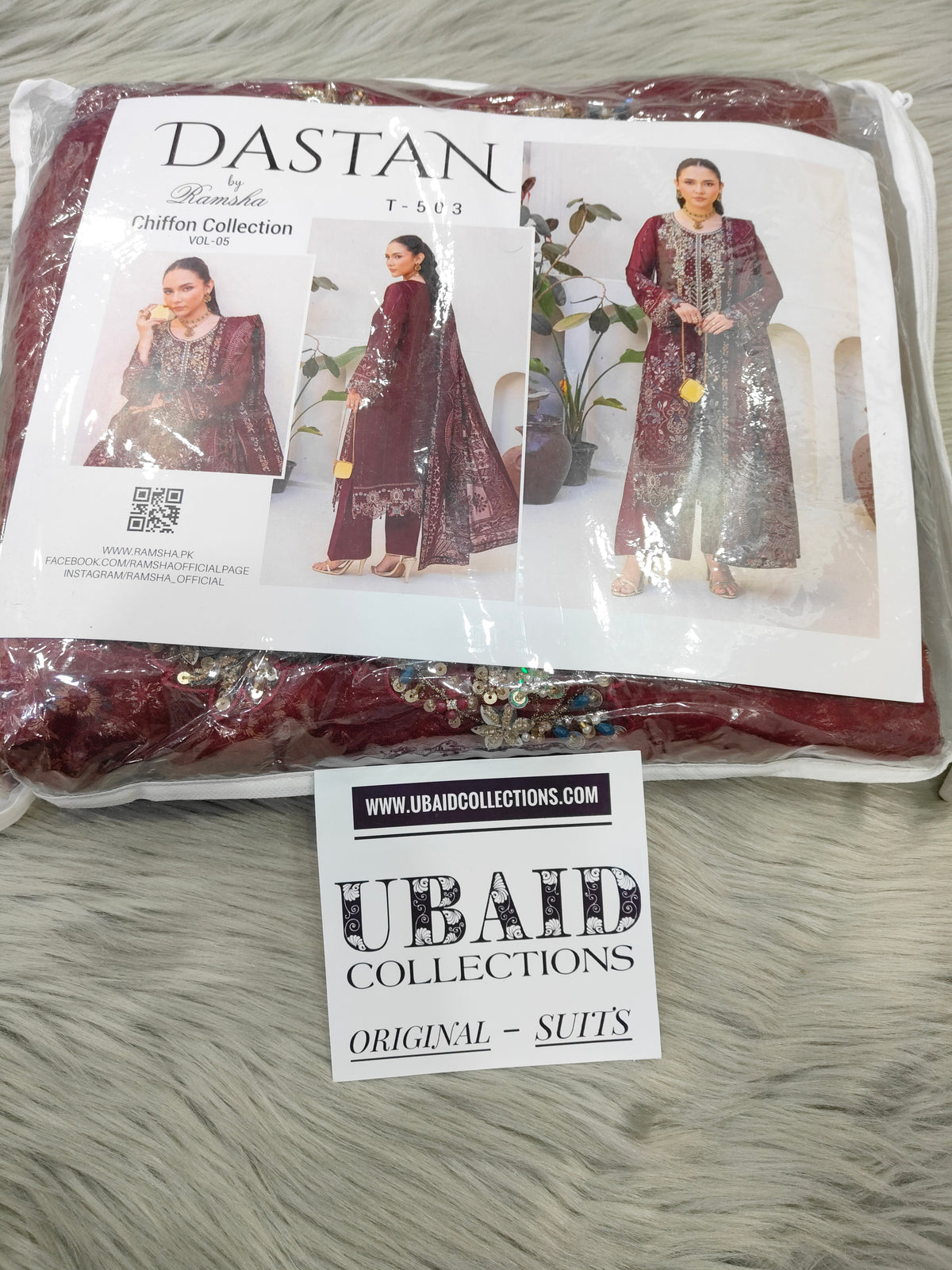[ SUIT F ] - RAMSHA DASTAN LUXURY CHIFFON COLLECTION VOL5 2026