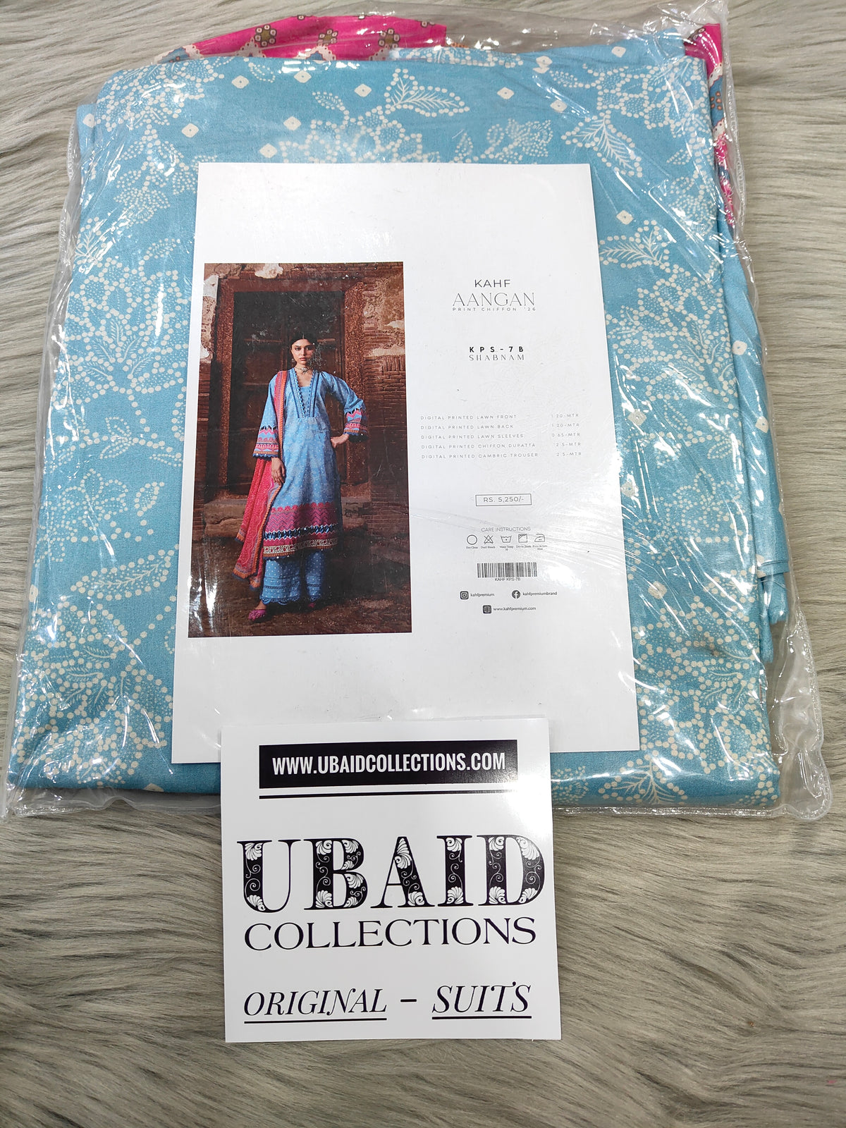 [ SUIT P ] - KAHF AANGAN LUXURY PRINT LAWN WITH CHIFFON DUPATTA 2026