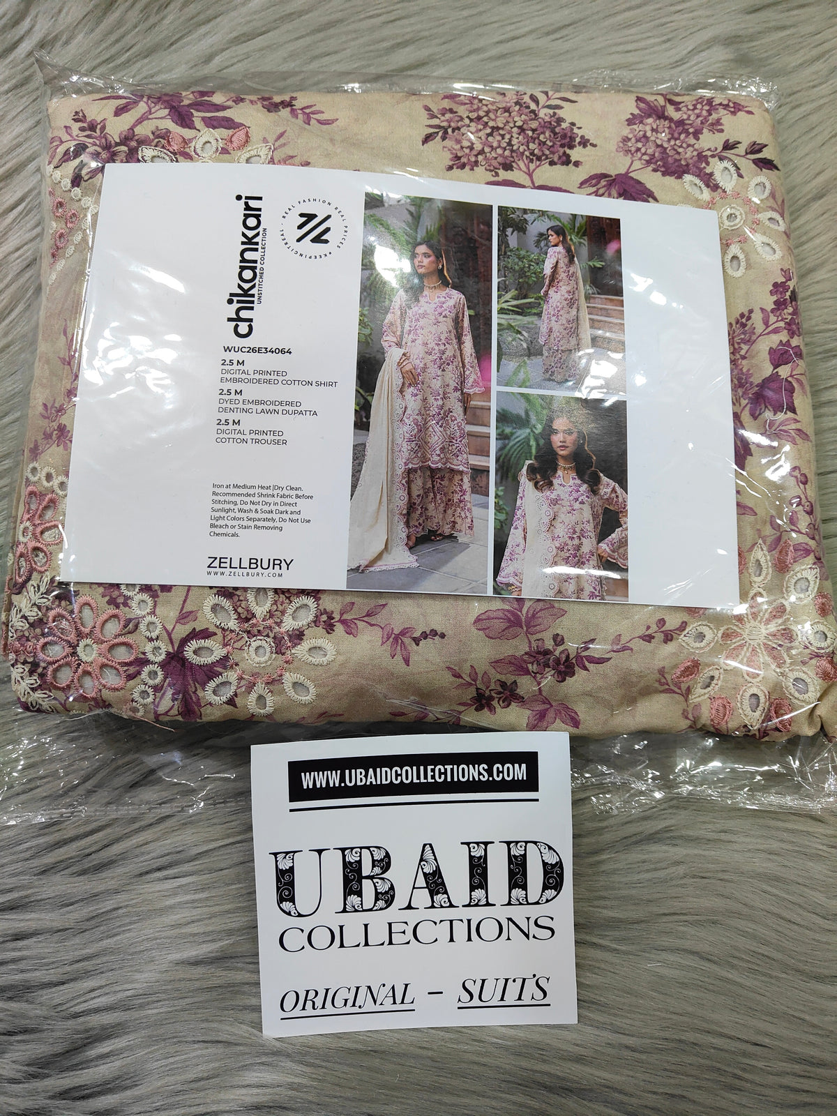 [ SUIT B ] - ZELLBURY CHIKANKARI LAWN EMBROIDERED COLLECTION 2026