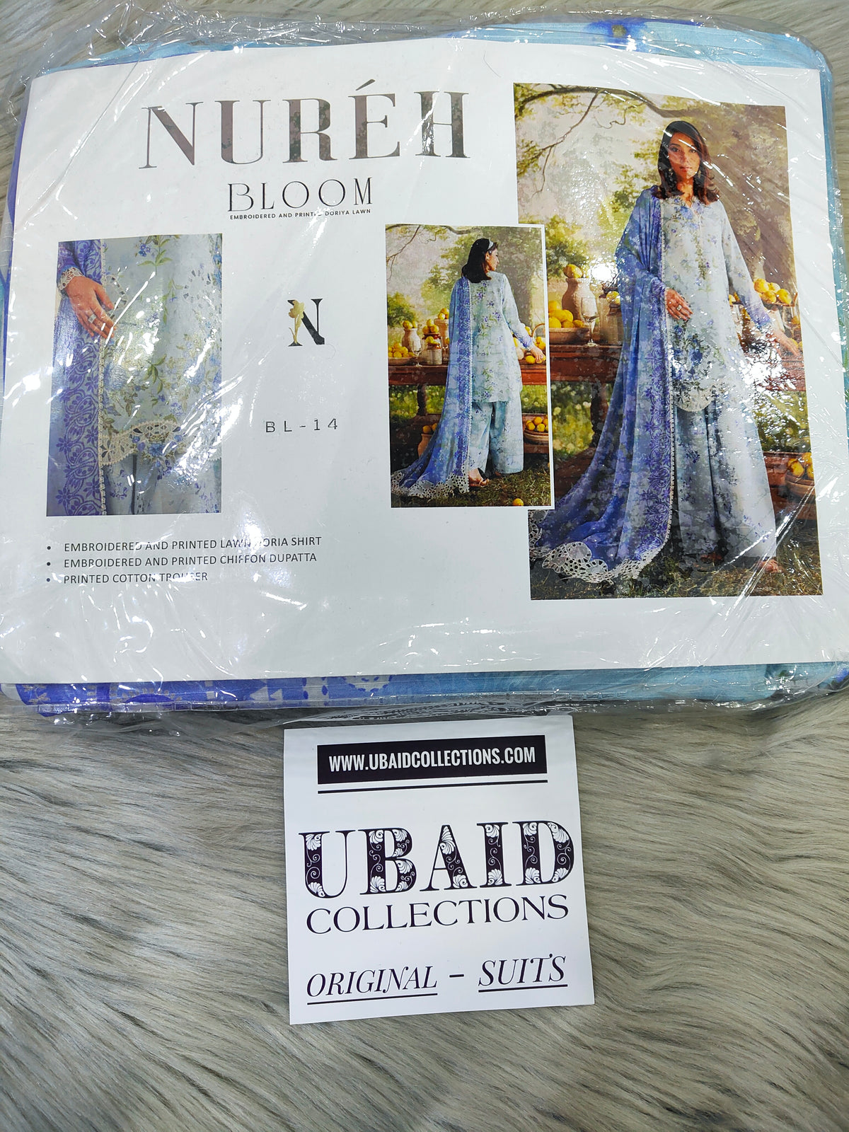[ SUIT B ] - NUREH BLOOM LAWN EMBROIDERED AND PRINTED DORIYA COLLECTION 2026