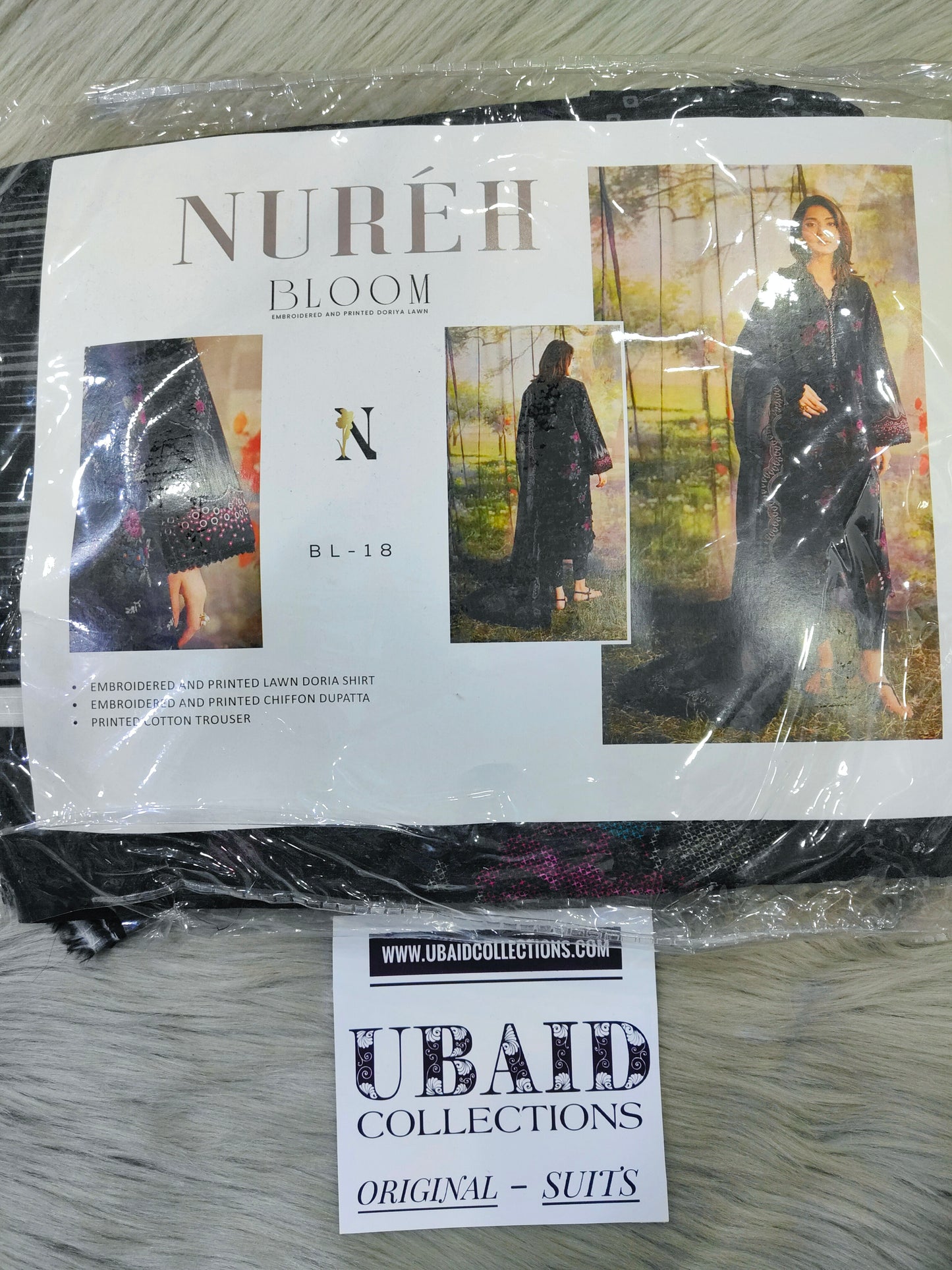 [ SUIT F ] - NUREH BLOOM LAWN EMBROIDERED AND PRINTED DORIYA COLLECTION 2026