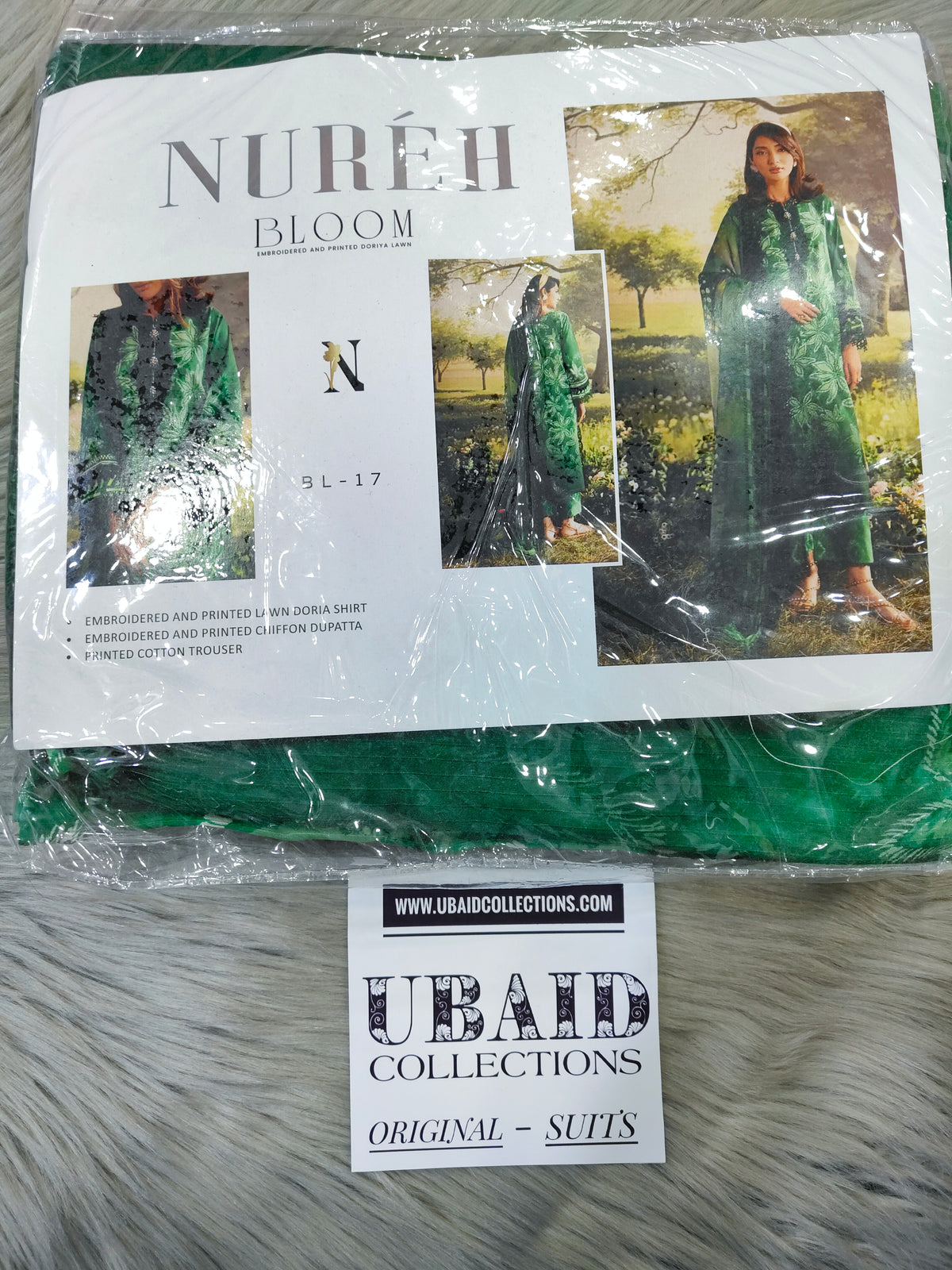 [ SUIT E ] - NUREH BLOOM LAWN EMBROIDERED AND PRINTED DORIYA COLLECTION 2026