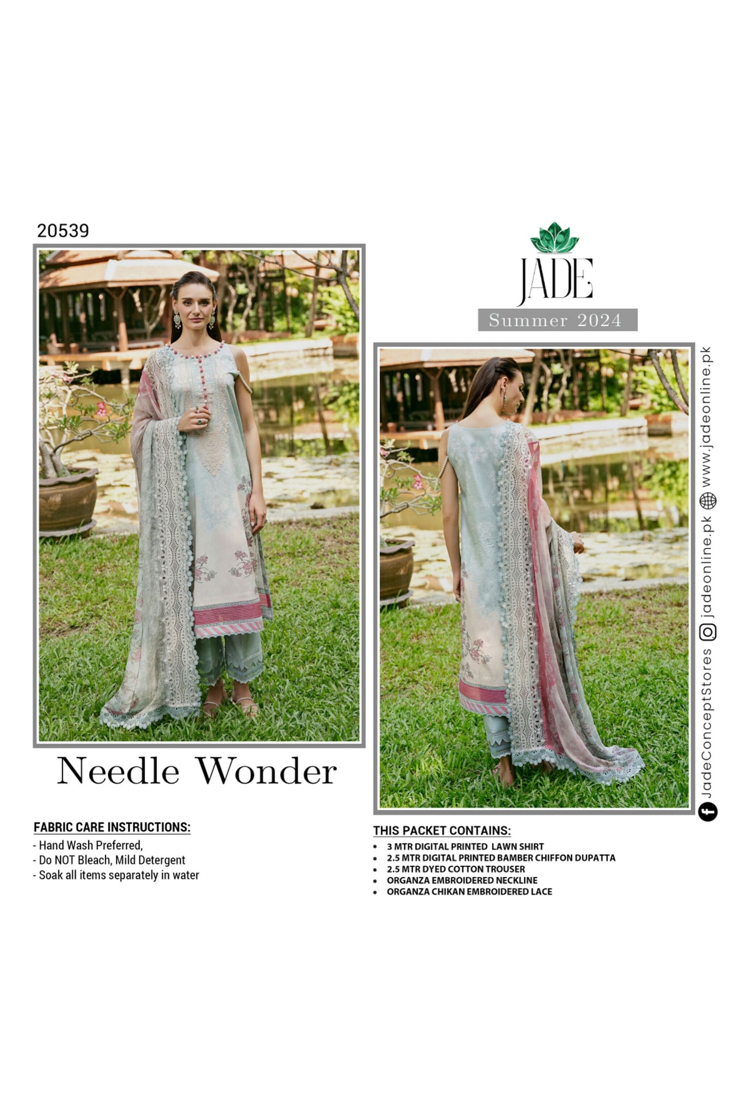 JADE NEEDLE WONDER SUMMER LAWN EMBROIDERED 2024 🌸🌸🌸