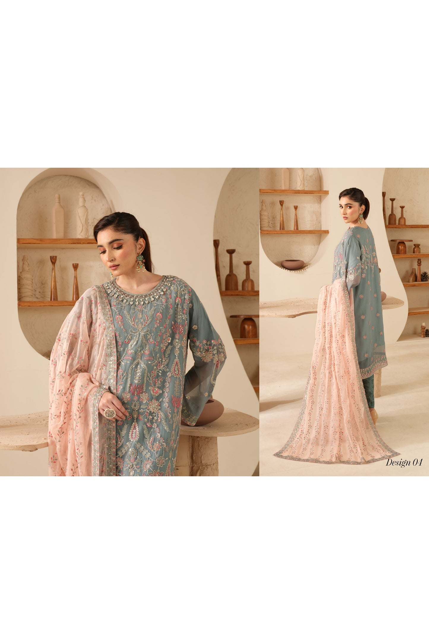 JANAM BY POSHAK SEMI STITCHED CHIFFON COLLECTION 2024