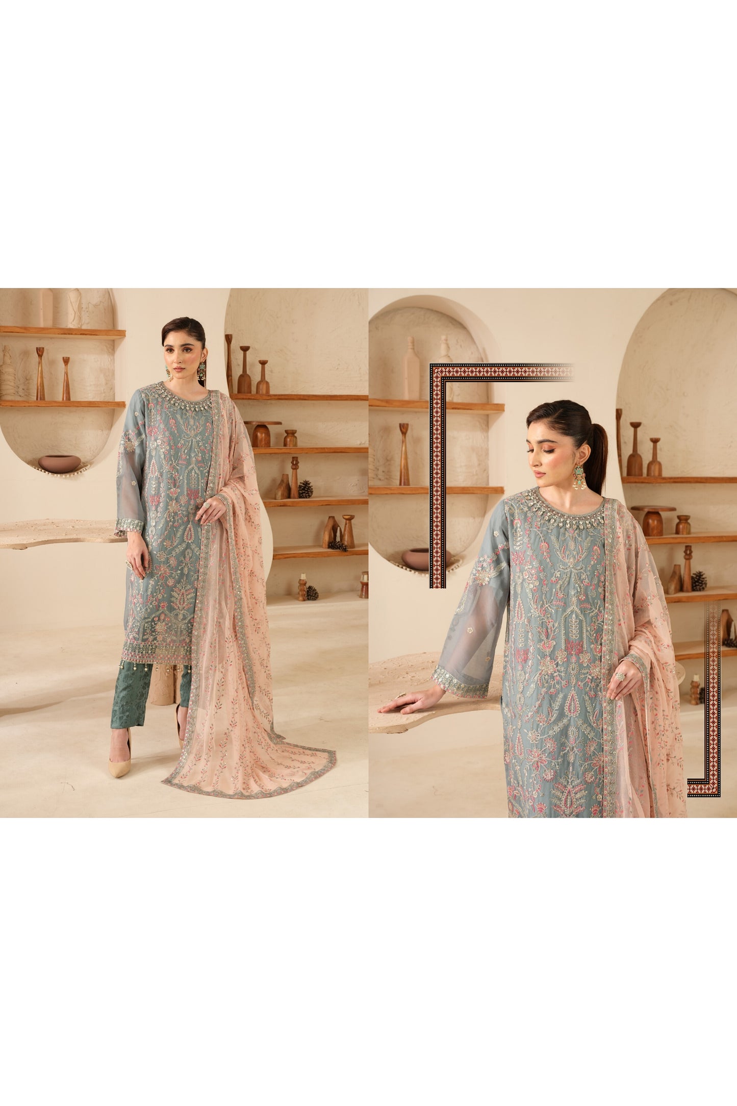 JANAM BY POSHAK SEMI STITCHED CHIFFON COLLECTION 2024