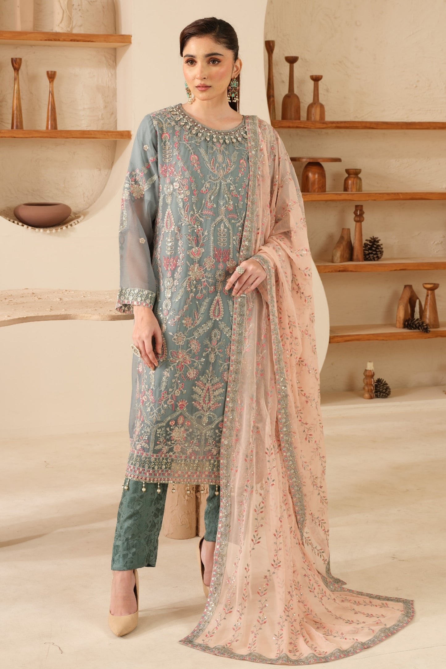 JANAM BY POSHAK SEMI STITCHED CHIFFON COLLECTION 2024