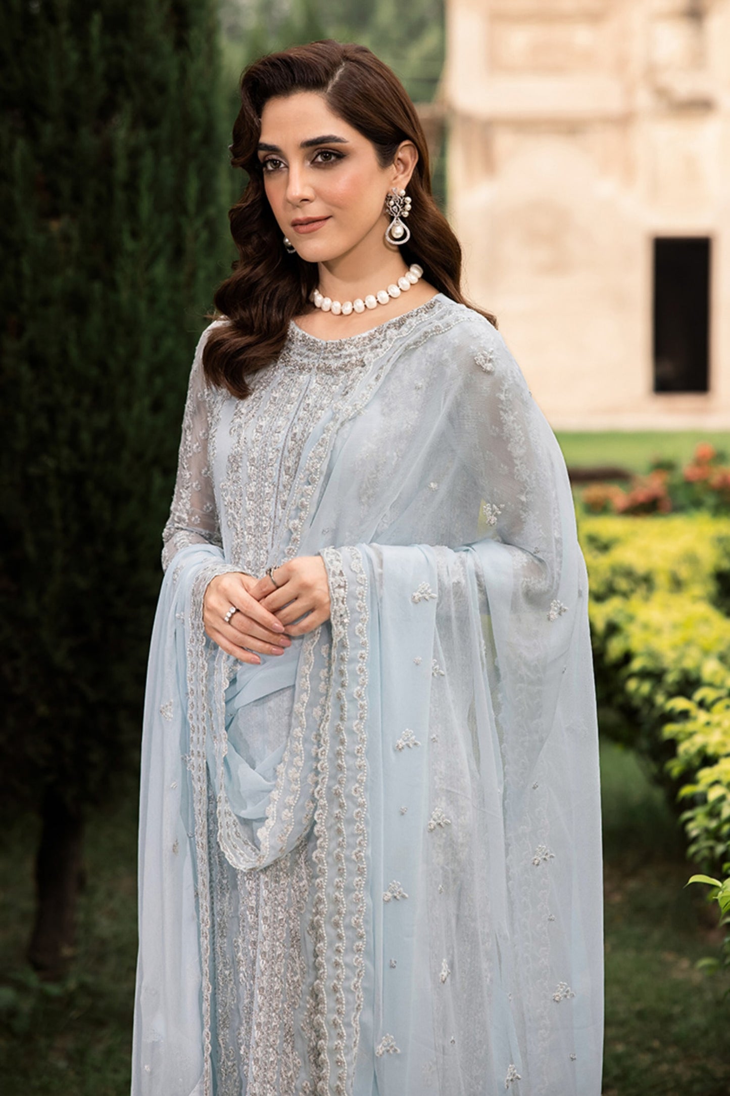 AZURE MAYA ALI LUXE EMBROIDERED CHIFFON COLLECTION 2025