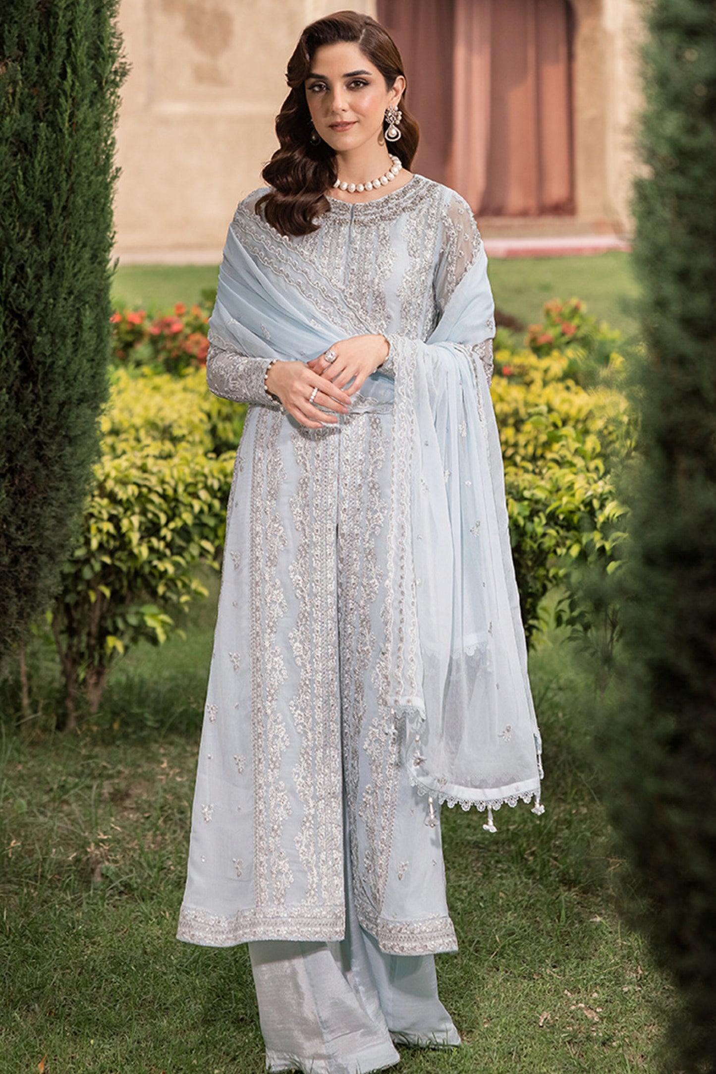 AZURE MAYA ALI LUXE EMBROIDERED CHIFFON COLLECTION 2025