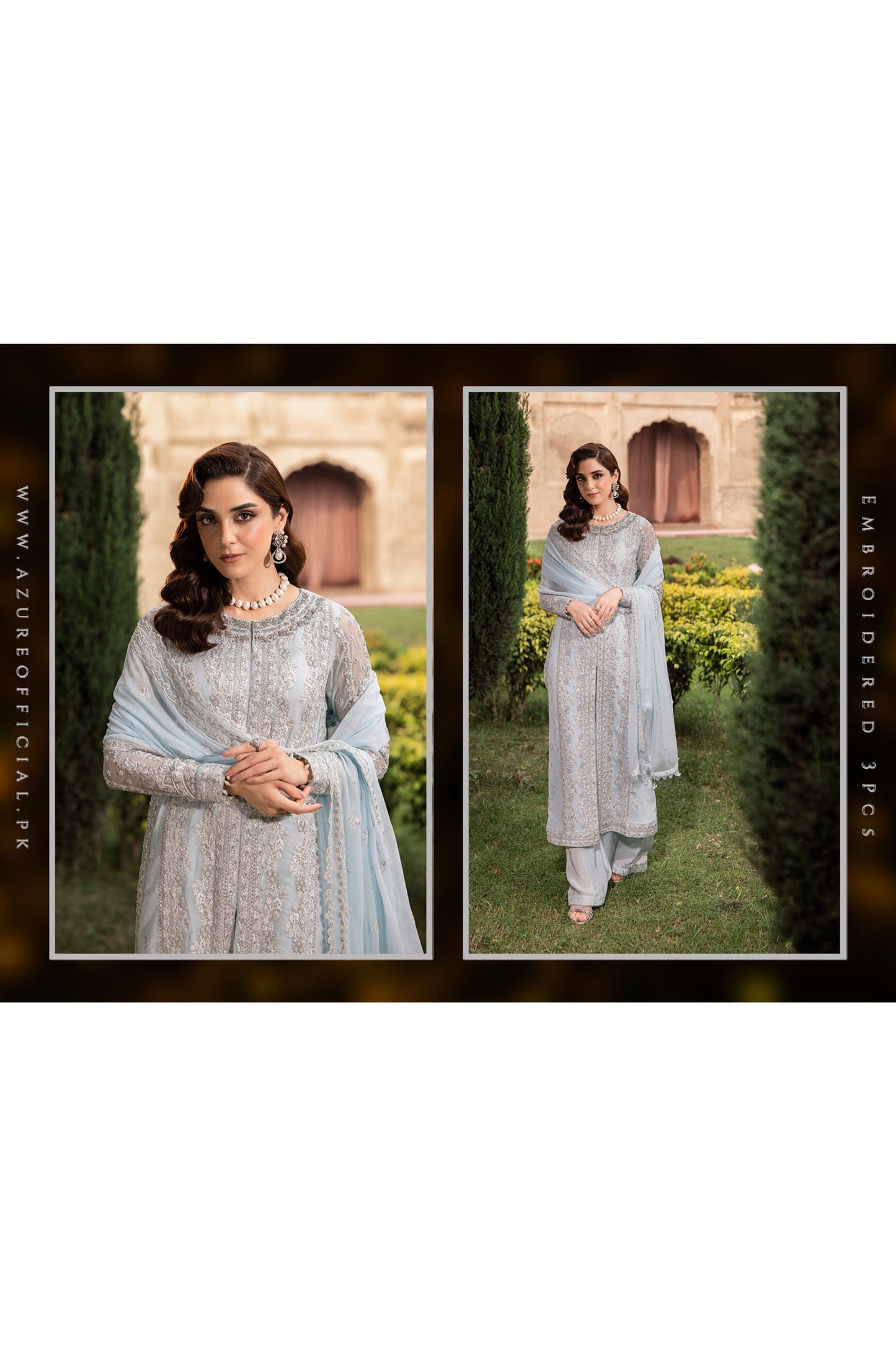 AZURE MAYA ALI LUXE EMBROIDERED CHIFFON COLLECTION 2025