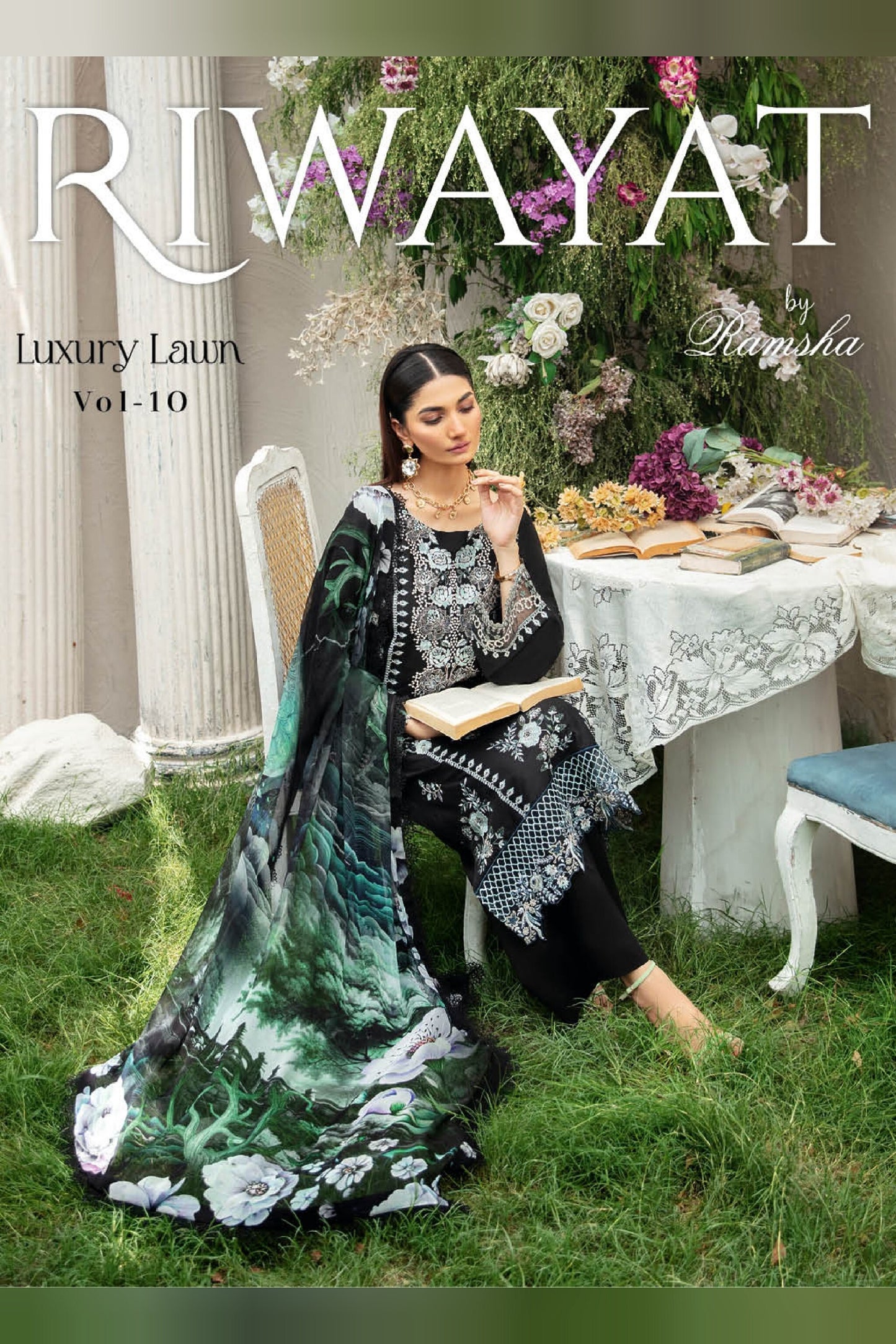 RAMSHA RIWAYAT LUXURY LAWN VOL 10 2025