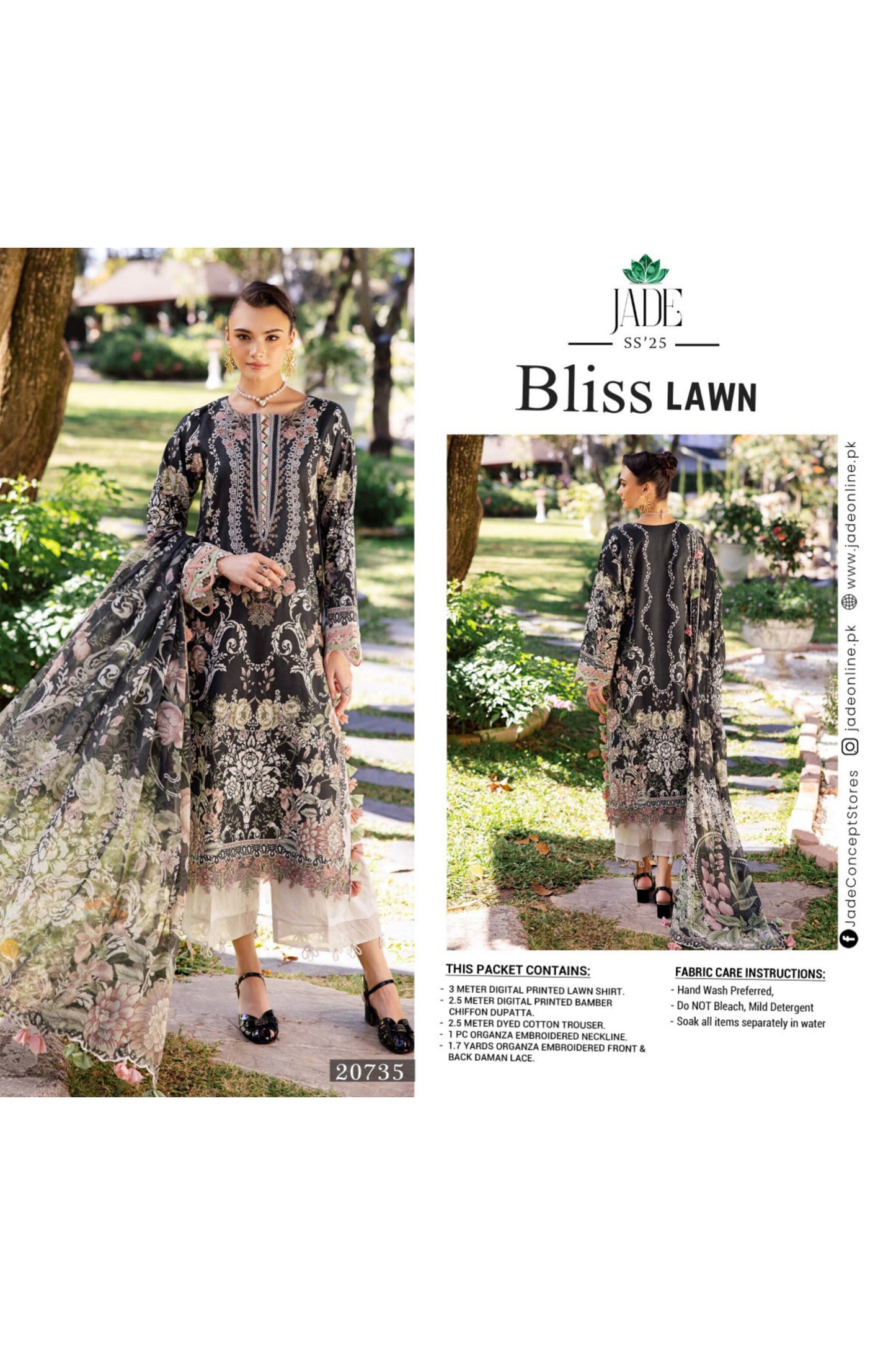 JADE BLISS LAWN EMBROIDERED SS 2025