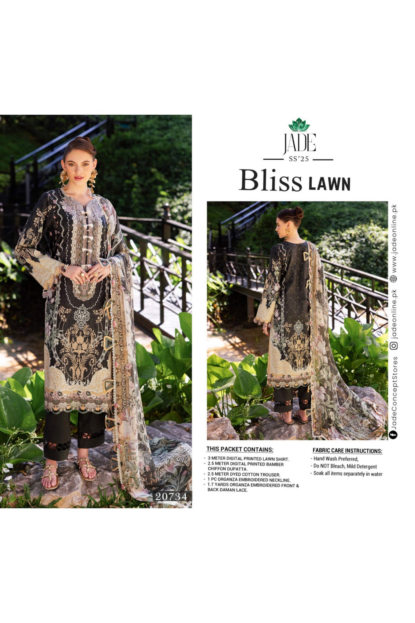 JADE BLISS LAWN EMBROIDERED SS 2025