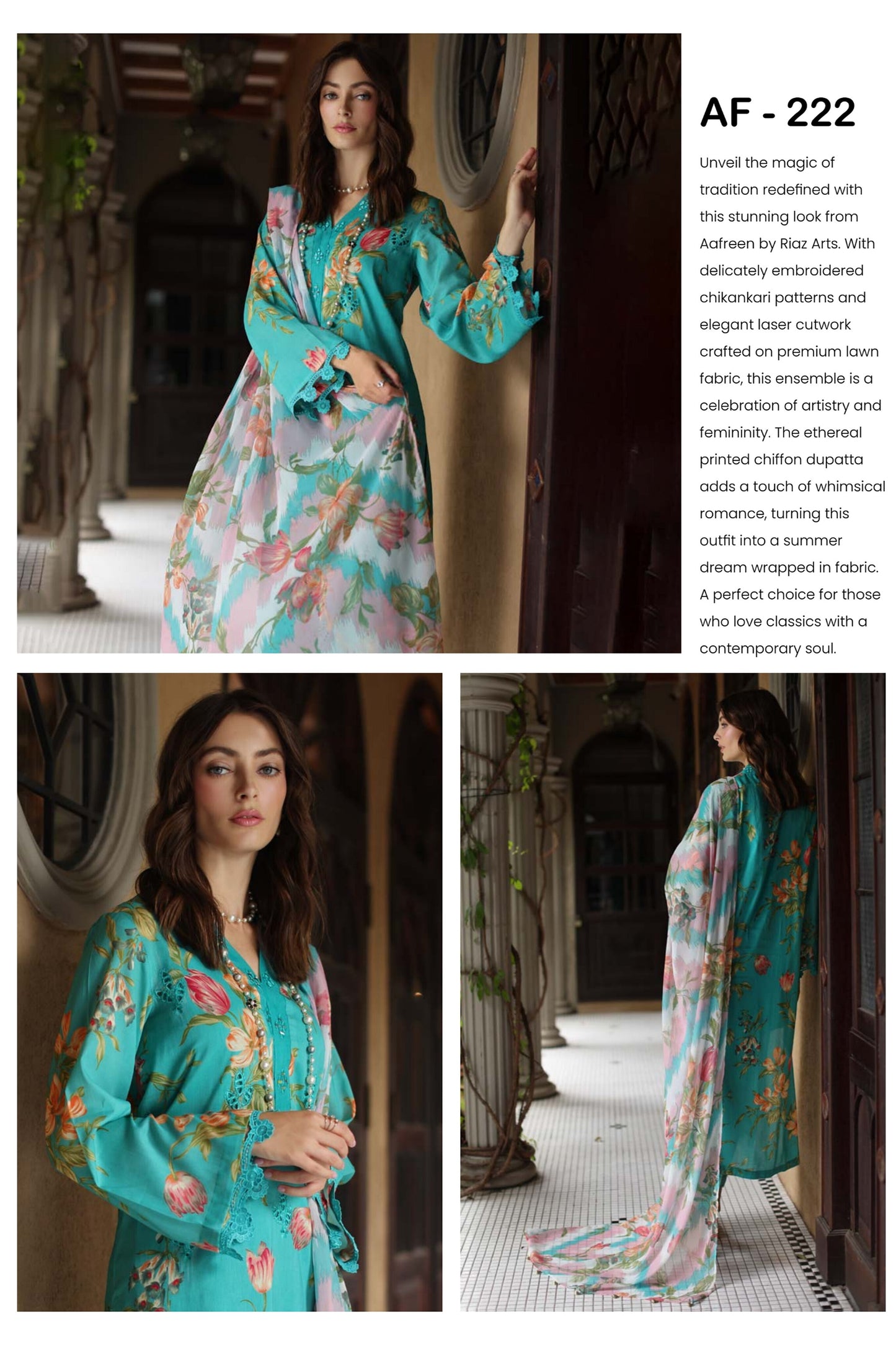 AAFREEN BY RIAZ ARTS CHIKANKARI EMBROIDERED LAWN 2025