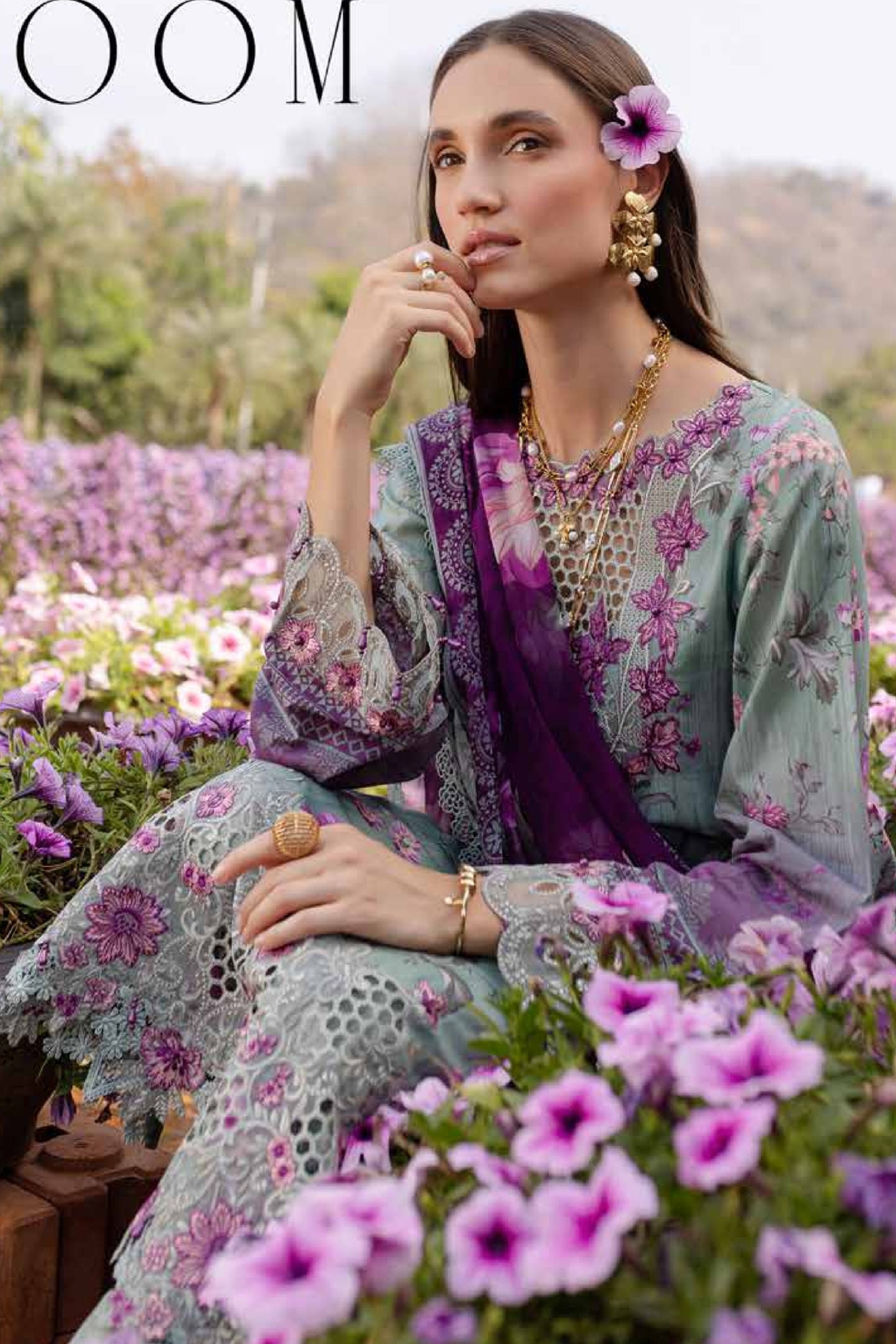 NUREH BLOOM LAWN PRINTED EMBROIDERED COLLECTION 2025
