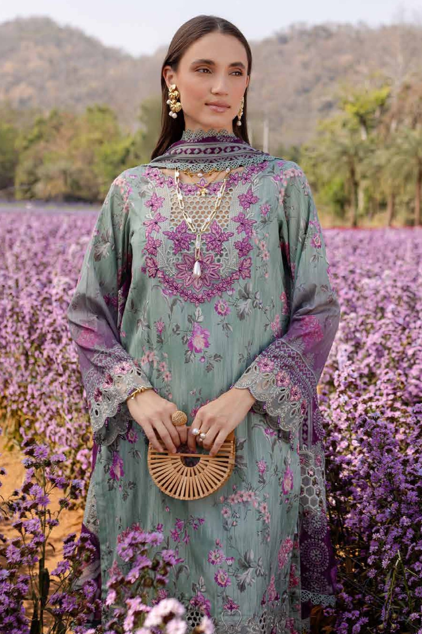 NUREH BLOOM LAWN PRINTED EMBROIDERED COLLECTION 2025