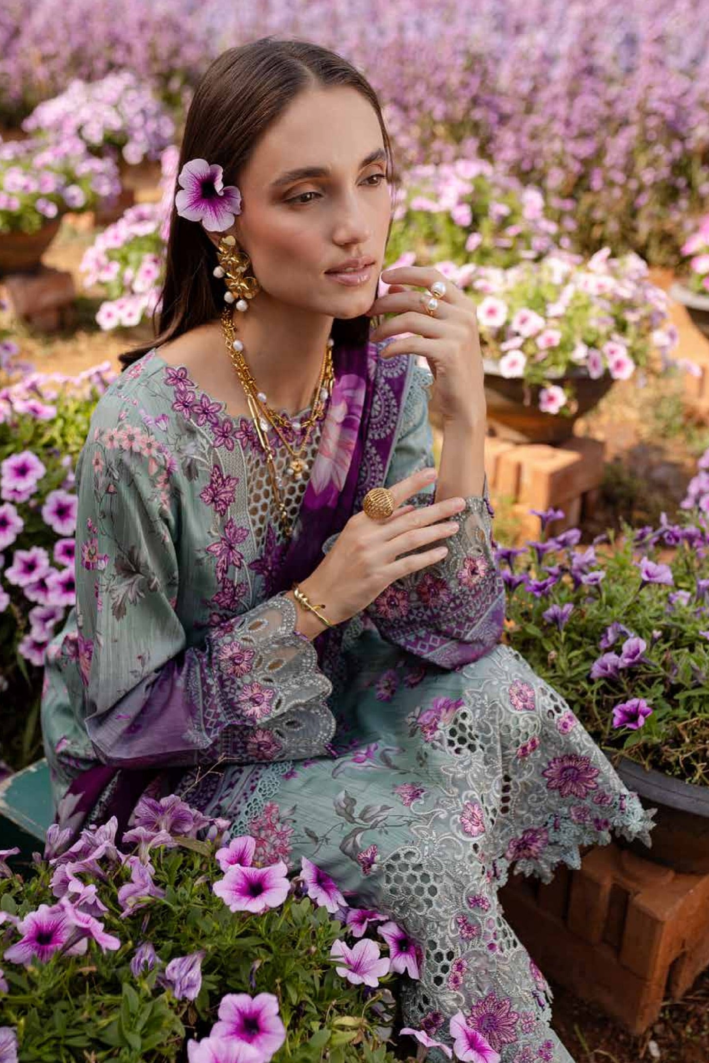 NUREH BLOOM LAWN PRINTED EMBROIDERED COLLECTION 2025